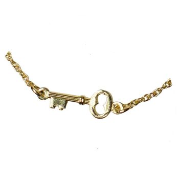 Bracelet avec breloque clé, couleur or (TARG005) 2