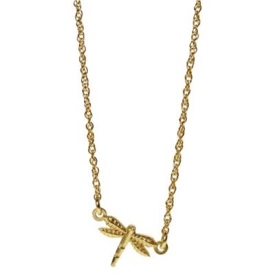 Pendant necklace with dragonfly, gold colour (TARG011)