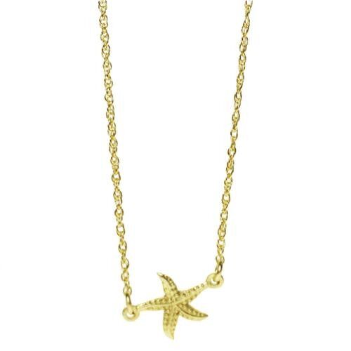 Pendant necklace with starfish, gold colour (TARG014)