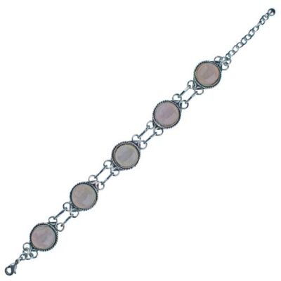 Bracelet 5 rose quartz stones (TARJ2168)