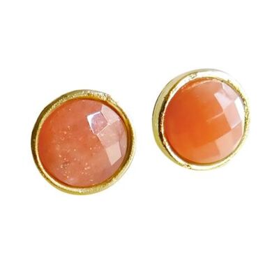 Ear studs pink moonstone (TARJ2195)