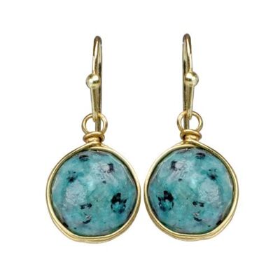 Earrings single drop blue dalmatian (TARJ2217)