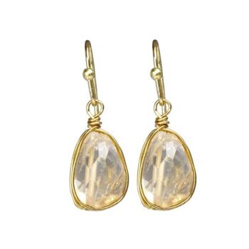 Boucles d'oreilles goutte unique citrine (TARJ2219) 1