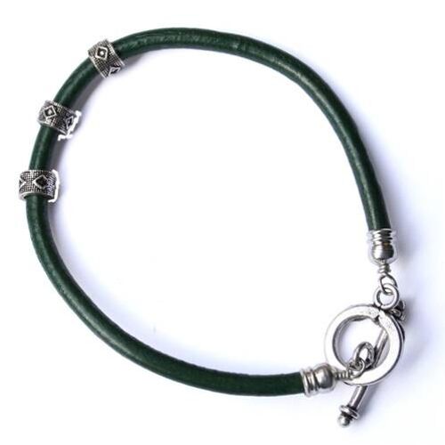 Bracelet (men's/unisex) green with silver coloured clasp (TARM1805)