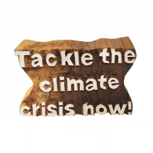 Printing block, 'Tackle the climate crisis!' (TARW40)