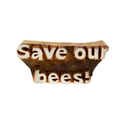 Printing block, 'Save our bees!' (TARW43)