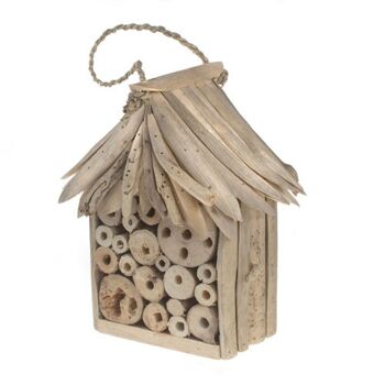 Toit et côtés en bois flotté pour abeilles/insectes, 14x12x23cm (Y1900) 1
