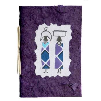 Carte de voeux, 2 paniers de femmes sur têtes, violet (Z1910) 1