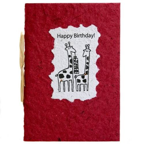 Birthday card, giraffes, red (Z1921)