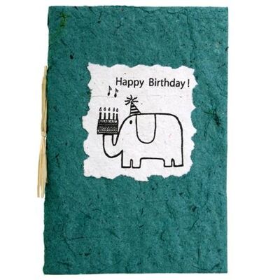 Birthday card, elephant, green (Z1922)