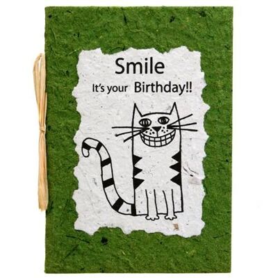Birthday card, cat, green (Z1925)