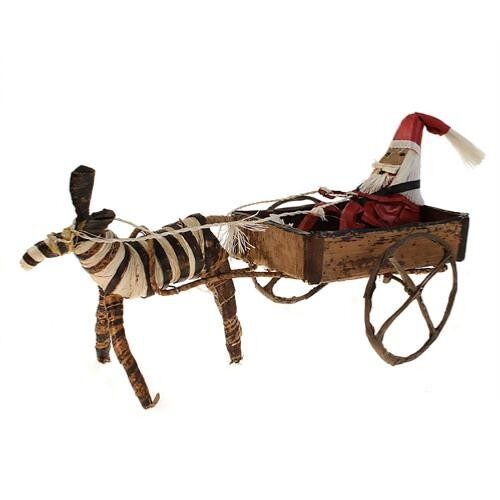 Christmas decoration, Santa in cart with zebra (Z19709)