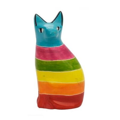 Kisii stone cat, multicoloured stripes (Z2070)