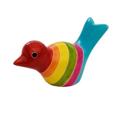 Kisii stone bird, multicoloured stripes (Z2074)