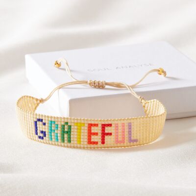 ‘Grateful’ Boho Bead Bracelet