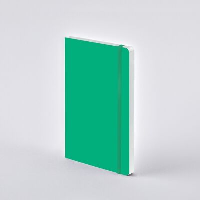 Dream Boat Emerald - M | nuuna Notebook A5 | 3.5 mm dot grid | 176 numbered pages | 120 g premium paper | leather green | sustainably produced in Germany
