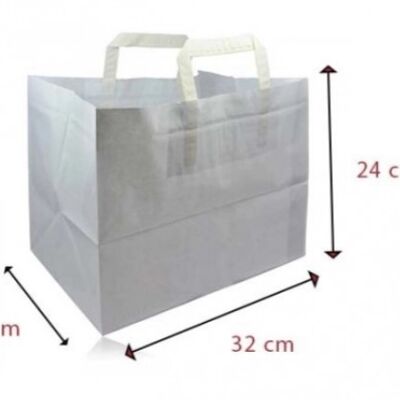 Bolso tote de papel kraft blanco Talla 4
