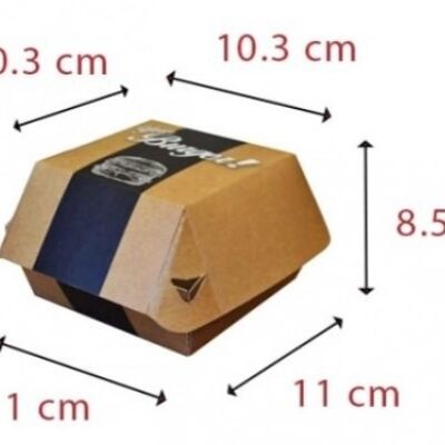 caja de cartón kraft para hamburguesas
