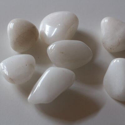 Snow quartz tumbled stone