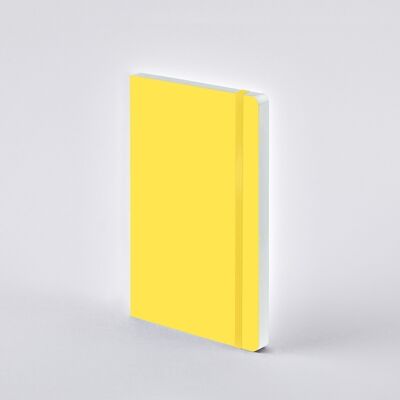 Dream Boat Yellow - M | nuuna Notebook A5 | 3.5 mm dot grid | 176 numbered pages | 120 g premium paper | leather yellow | sustainably produced in Germany