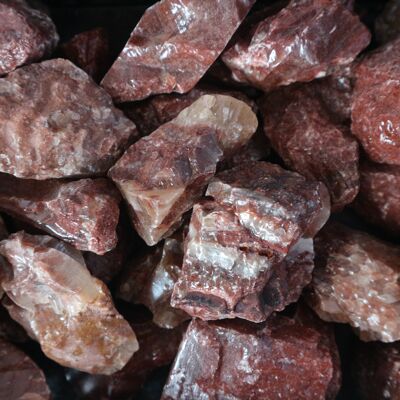 Red calcite raw chunks