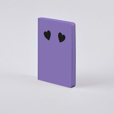 Dame tu corazón - Gráfico S | libreta nuuna A6 | Cuadrícula de puntos de 2,5 mm | 176 páginas numeradas | Papel premium de 120 g | cuero violeta | producido de forma sostenible en Alemania