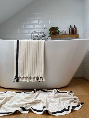 Serviette de bain en coton Allure, blanc