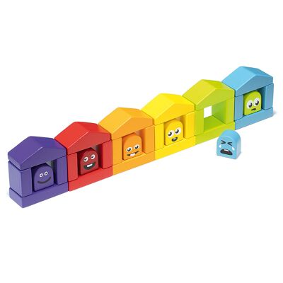 Wooden construction set "Colorful houses"