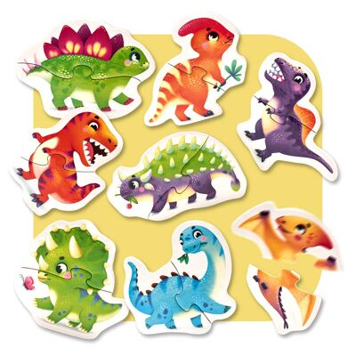 Puzzles 8 en 1 "Happy dinosaures"