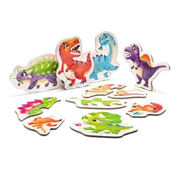 Puzzles 8 en 1 "Happy dinosaures" 2