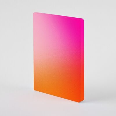 Burn - Color Choque L Luz | libreta nuuna A5+ | diario punteado | cuadrícula de puntos de 3,5 mm | 176 páginas numeradas | Papel premium de 120 g | cuero | producido de forma sostenible en Alemania