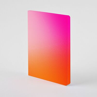 Brûler - Colour Clash L Light | carnet nuuna A5+ | Journal pointillé | Grille de points de 3,5 mm | 176 pages numérotées | Papier premium 120g | cuir | produit durablement en Allemagne