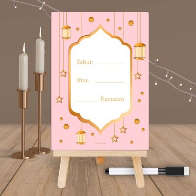 Ramadan Kalender "Rosa" aus Acrylglas (abwischbar)