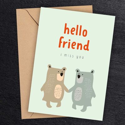 „Hello friend“ Grußkarte inkl. Umschlag