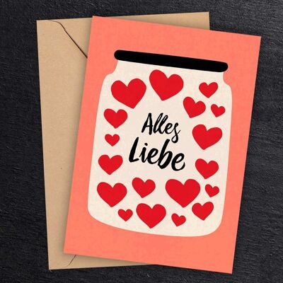 „Alles Liebe“ Grußkarte inkl. Umschlag