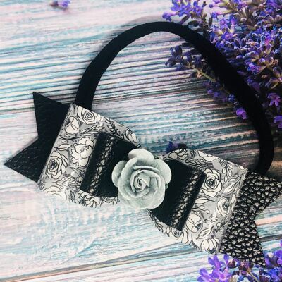 Black Roses Quad Bow Headband