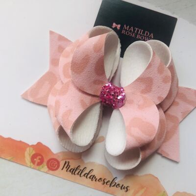 Pink Leopard Franchi Posy Bow