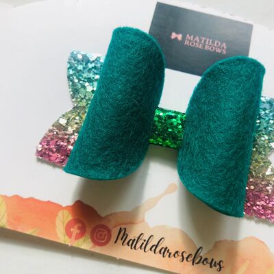 Green Rainbow Beauty Bow