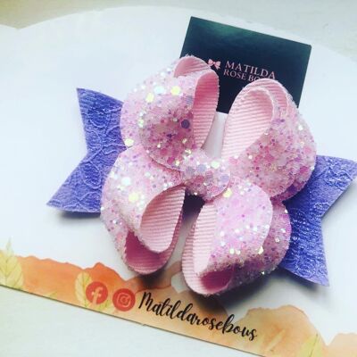 Pink Sparkly Franchi Posy Bow