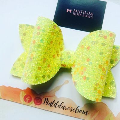 Yellow Sparkly Beauty Bow
