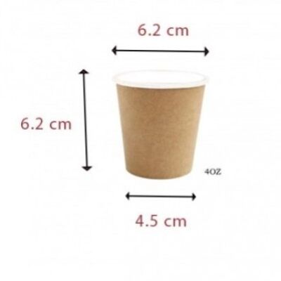 Vaso de papel marrón 4oz