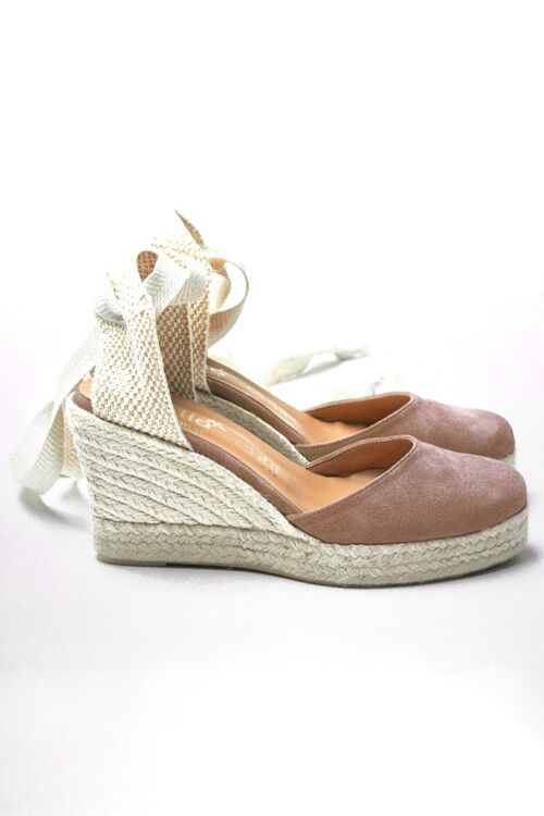 Espadrilles Taupe with Ribbon
