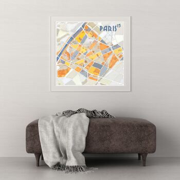 Affiche Illustration du Plan du 15ème arrondissement de PARIS 3