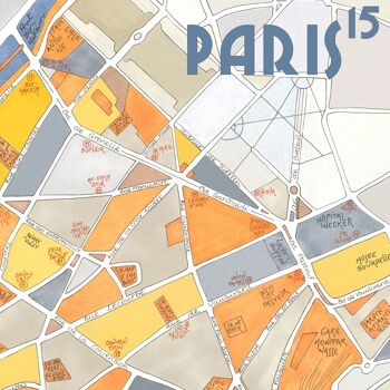 Affiche Illustration du Plan du 15ème arrondissement de PARIS 2