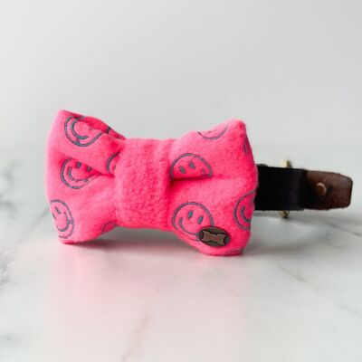 The HAPPY Dog Bow Tie in Pink - Small
