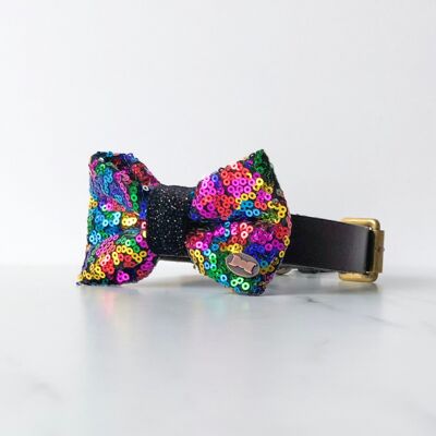 Bette Sequin Bow Tie - Rainbow - Small