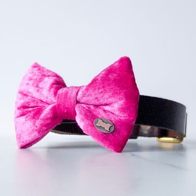 Pink Pop Velvet Bow Tie - Small