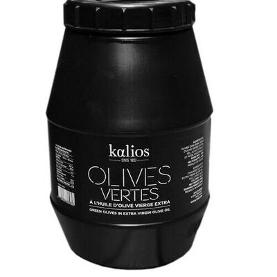 GRANEL - Aceitunas verdes Chalkidiki en aceite de oliva - 2kg de aceitunas + 1kg de aceite