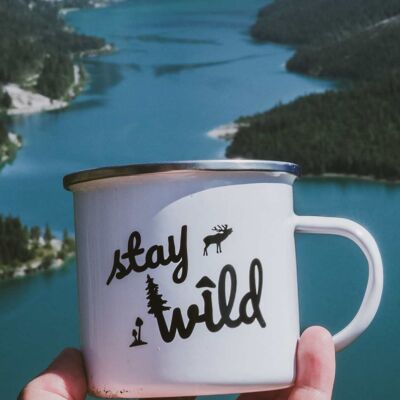 Emaille outdoor tasse "stay wild“