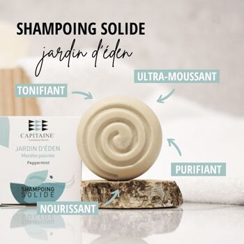 Shampoing solide « Jardin d'Éden » -  Vrac 85g moussant & tonifiant menthe  cheveux tendance  grasse/ normale 2